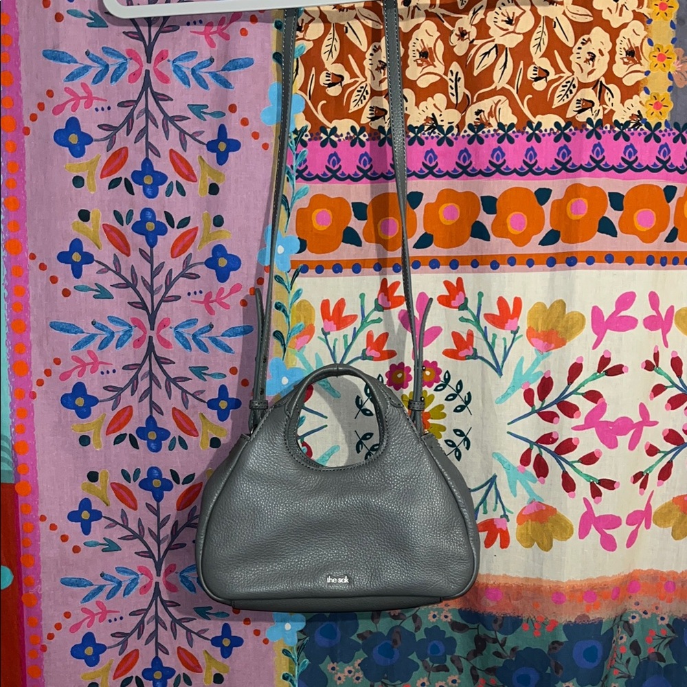 THE SAK Blue Gray Leather Satchel NWOT